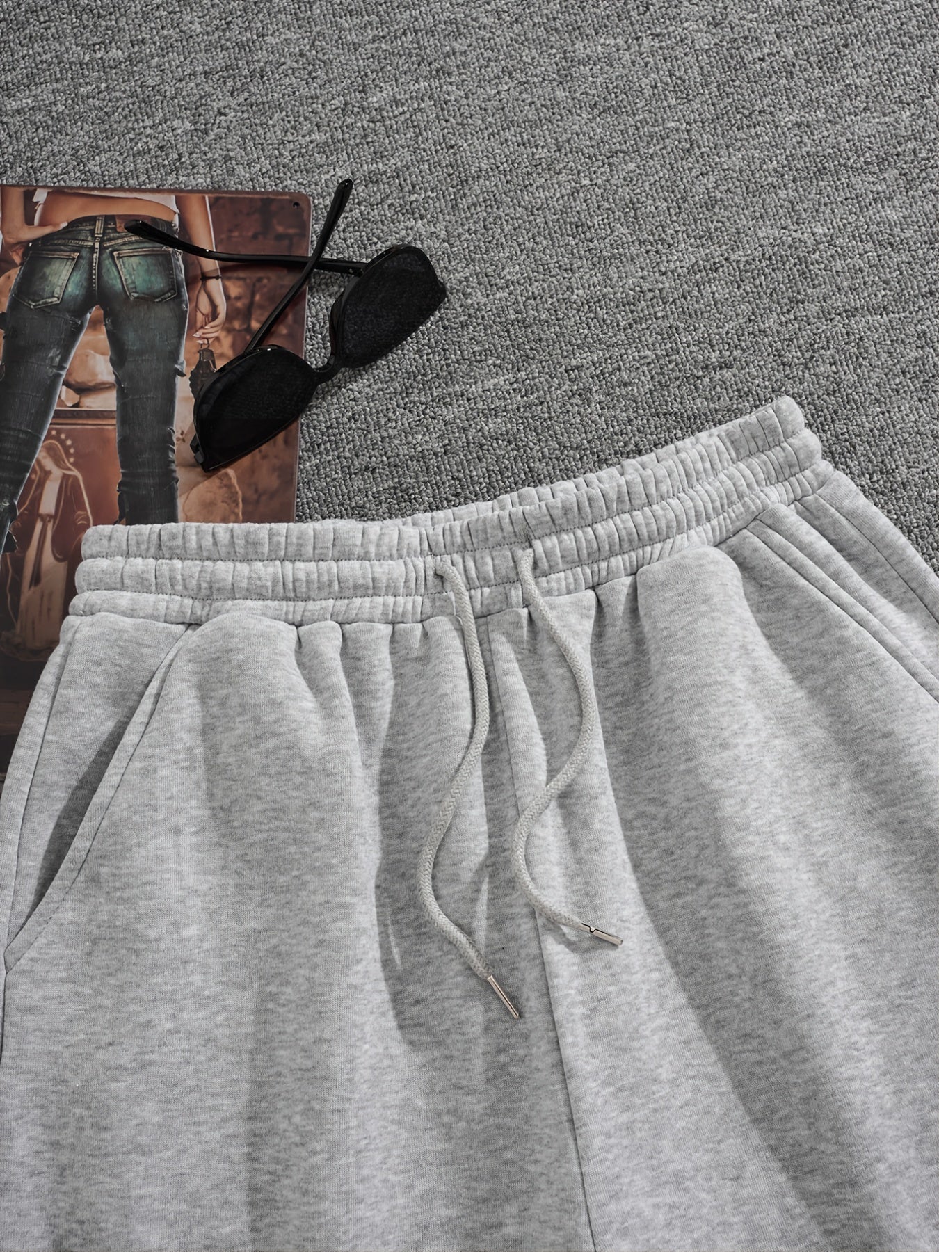 gbolsos   Men's Casual Fleece Drawstrings Shorts For Outdoor Sports, Autumn And Spring