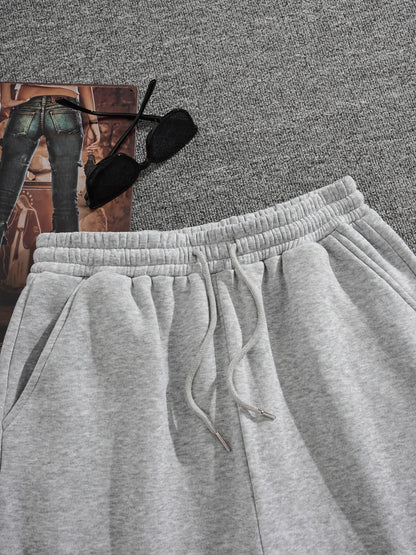 gbolsos   Men's Casual Fleece Drawstrings Shorts For Outdoor Sports, Autumn And Spring