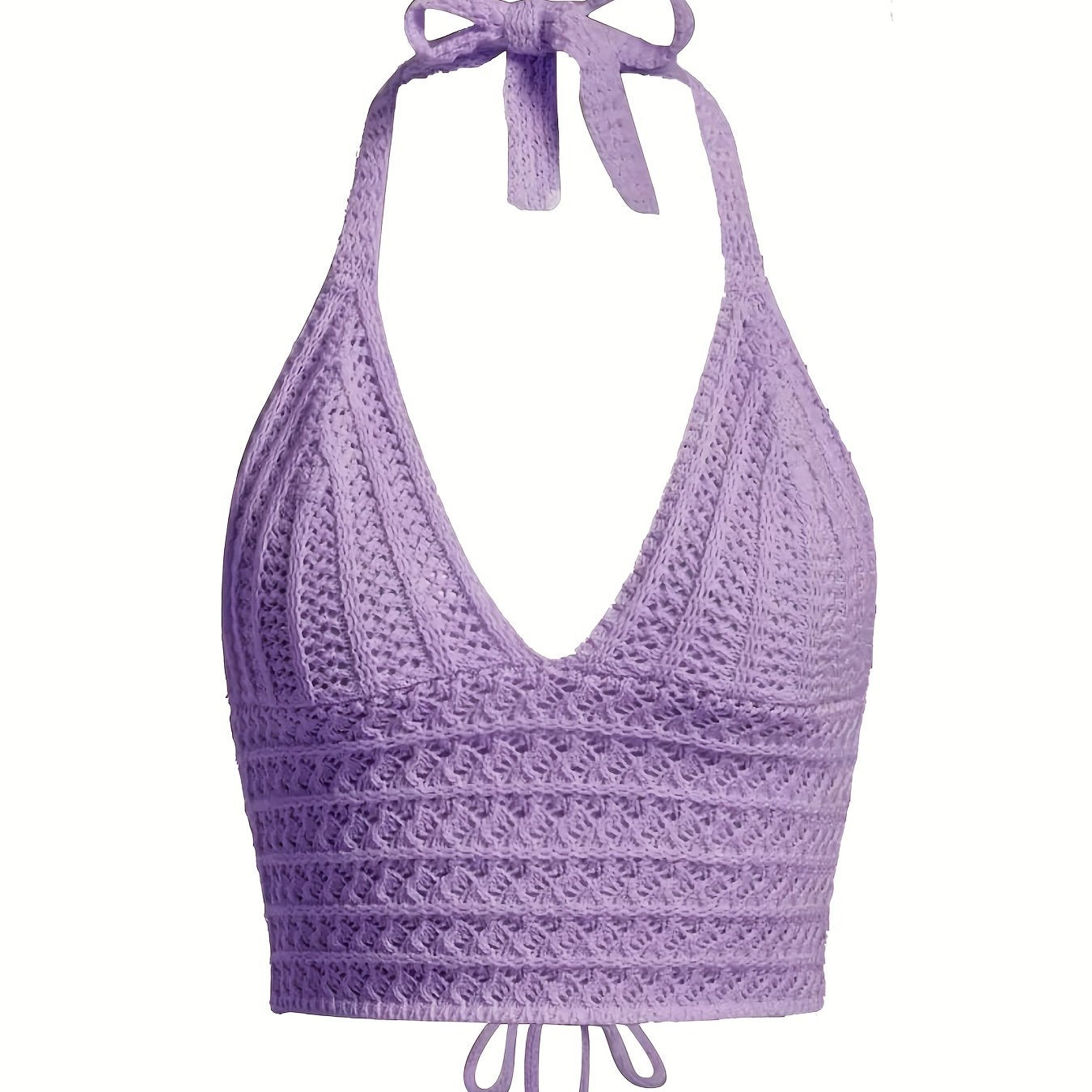 gbolsos   Y2K Crop Sweater Bralette, Halter Neck Casual Sweater, Women's Clothing