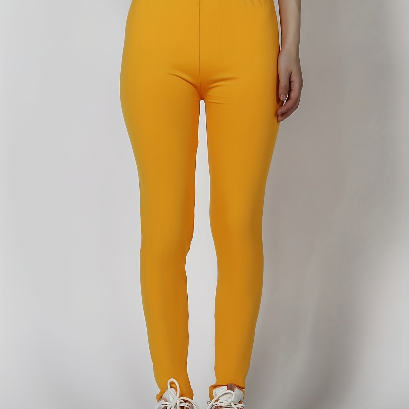 Sexy Solid Simple Leggings, Casual High Waist Elastic Fashion Bottoms Slim Leggings, Women's Clothing