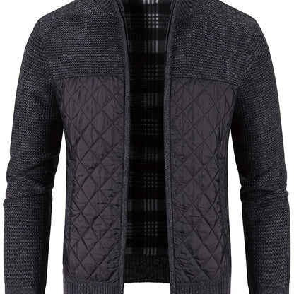 gbolsos  Men's Warm Sweater Casual Jacket, Stand Collar Jacket Coat For Fall Winter