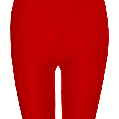 gbolsosHigh Waist Short Leggings, Slim Casual Bike Shorts, Women's Clothing