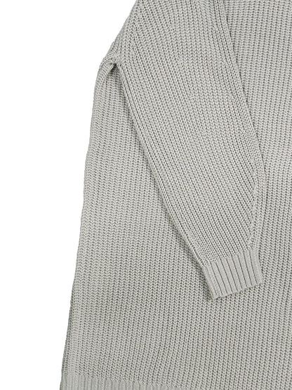 gbolsos   Plus Size Casual Sweater Dress, Women's Plus Solid Long Sleeve High Neck Slight Stretch Loose Fit Sweater Dress