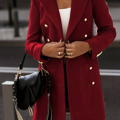 gbolsos  Women Business Casual Work Blazers Slim Fit Open Front Coat, Draped Button Double Breasted Cardigan Outerwear, Women's Clothing