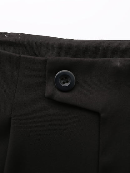gbolsos Solid High Waist Pants, Casual Wide Leg Button Pants, Women's Clothing