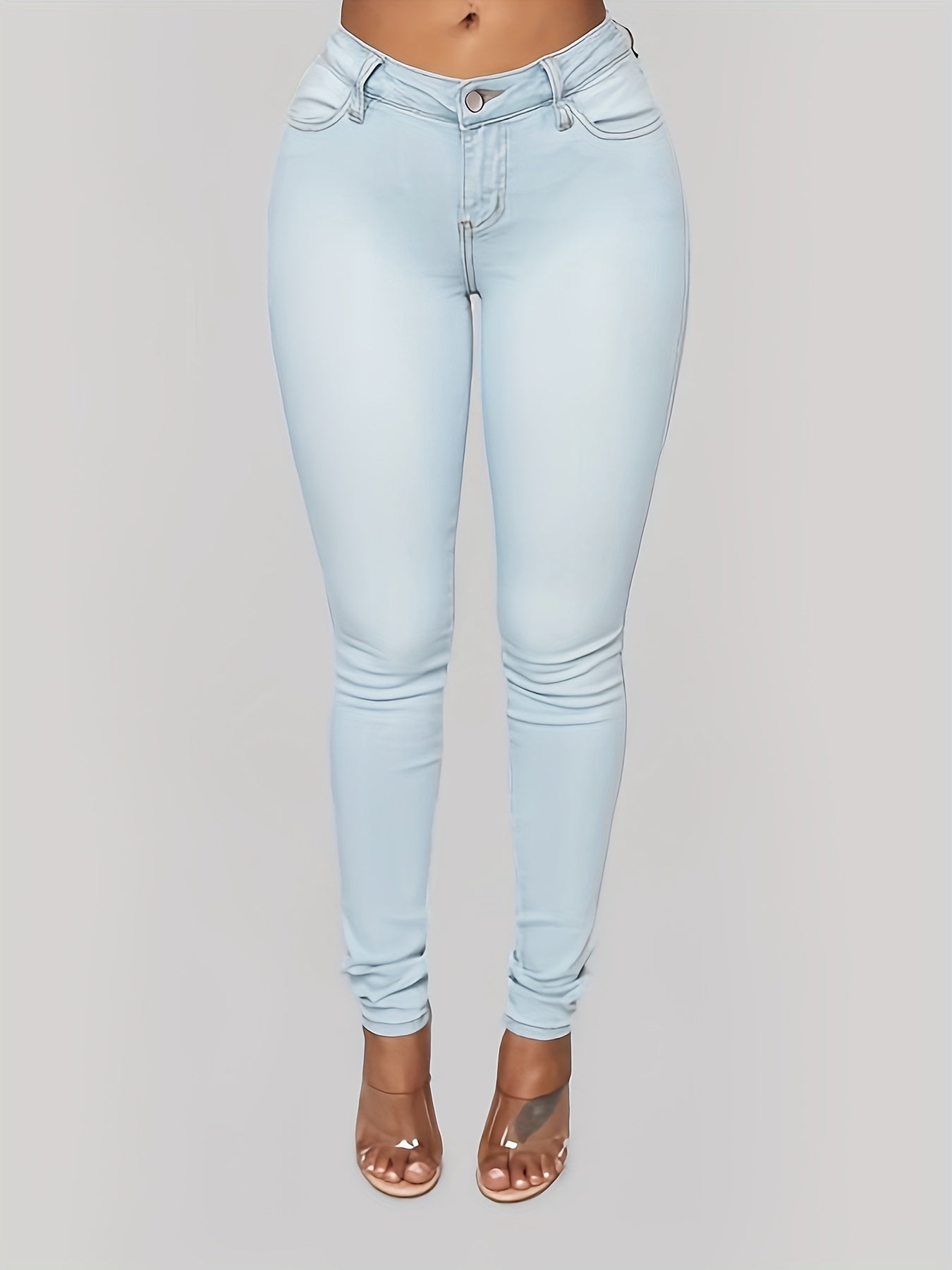 gbolsos  Stretchy Skinny Jeans, High-Rise Slim Fit Jeans, Versatile Pants For Every Day, Women's Clothing & Denim