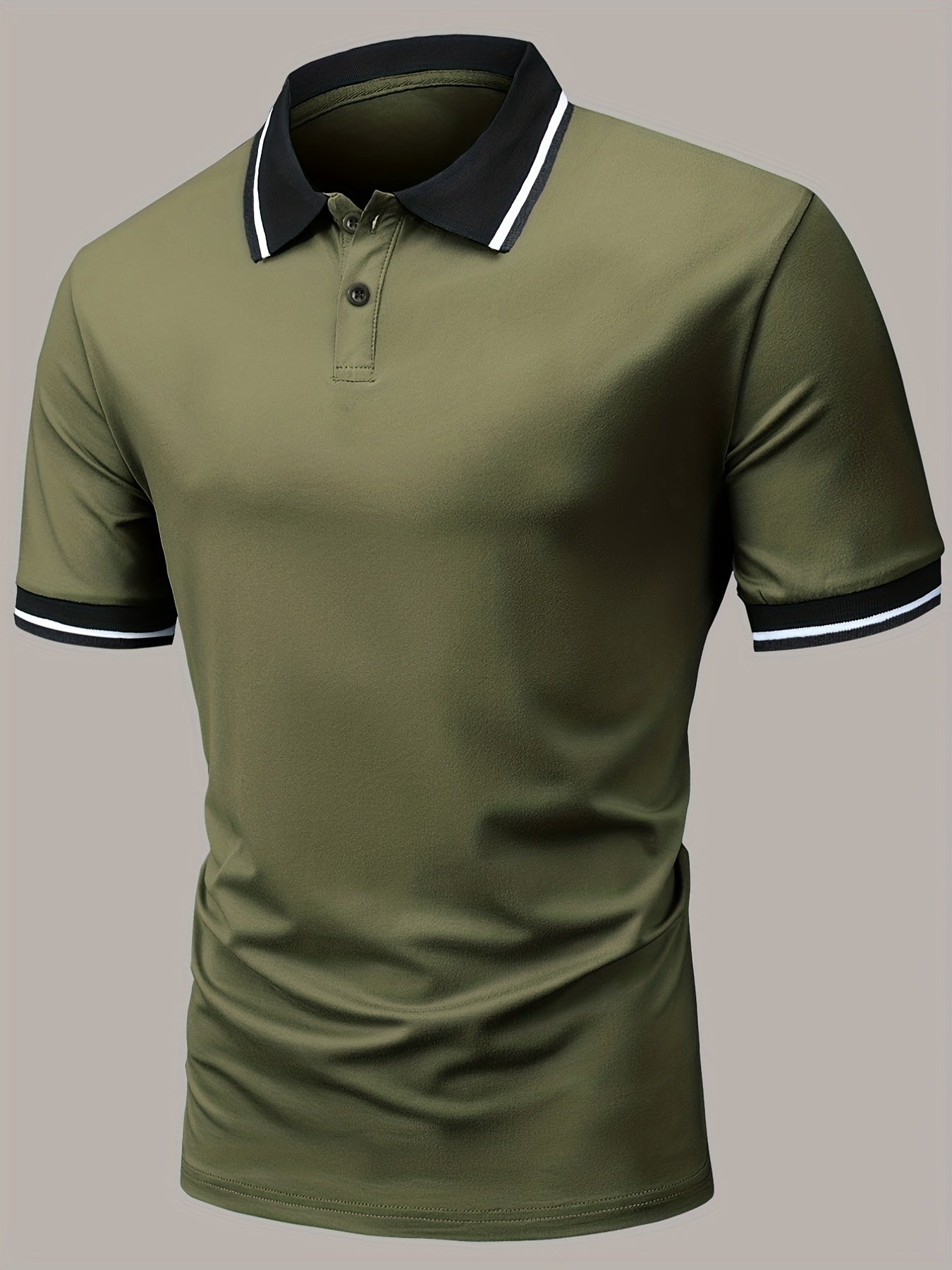 Casual V Neck Graphic Button Up Polo Shirts, Short Sleeves Comfortable Pullover Tops, Men's Summer Clothing