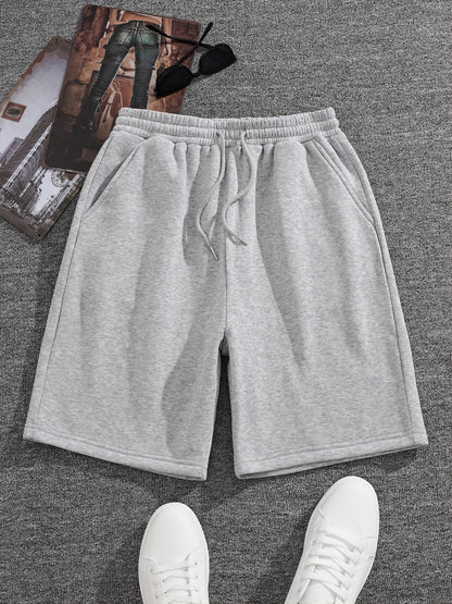 gbolsos   Men's Casual Fleece Drawstrings Shorts For Outdoor Sports, Autumn And Spring