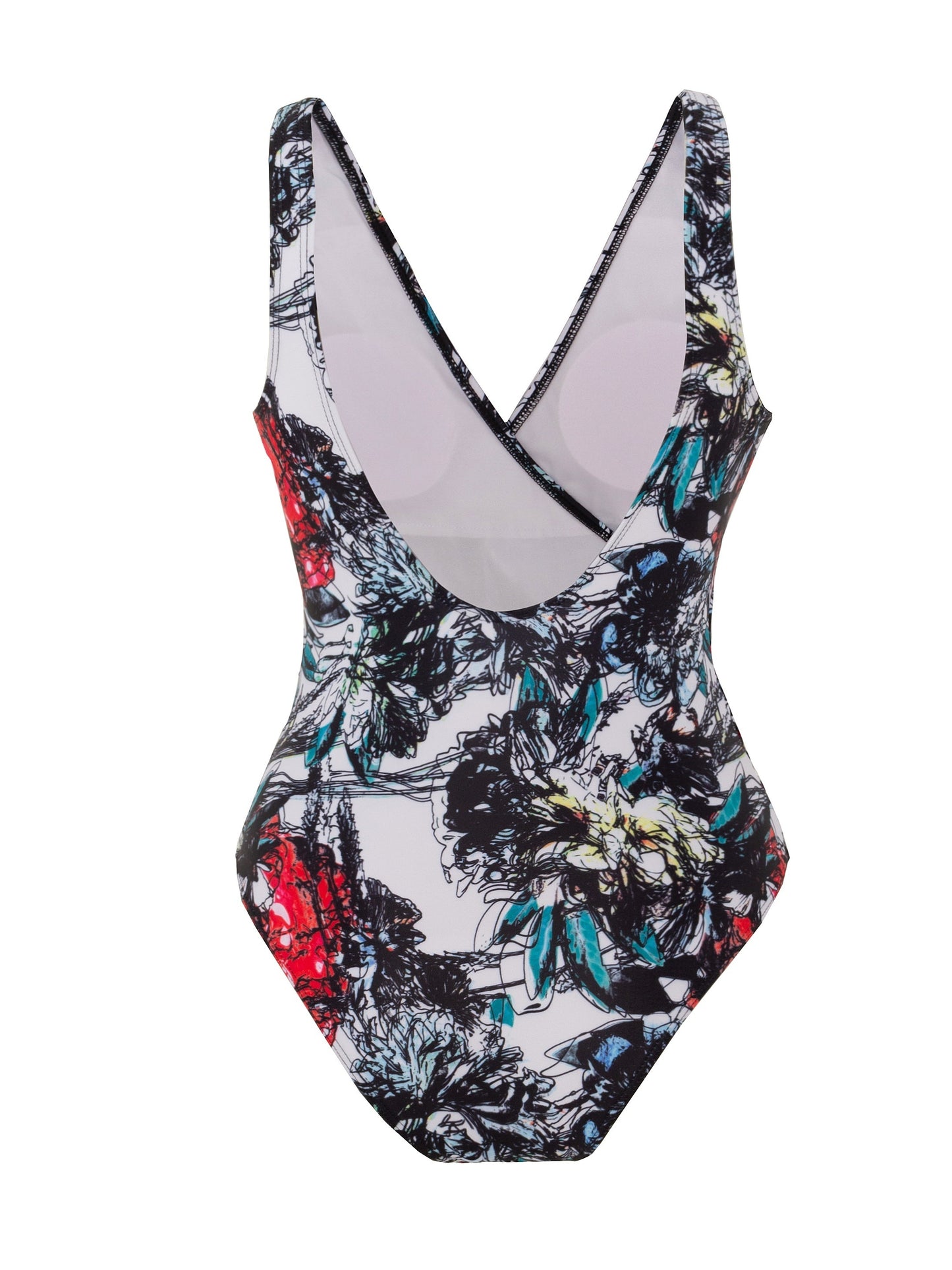 Tropical Print Two Pieces Swimsuit, V Neck Tummy Control High Cut With Cover Up Wrap Swimsuit, Women's Swimwear & Clothing