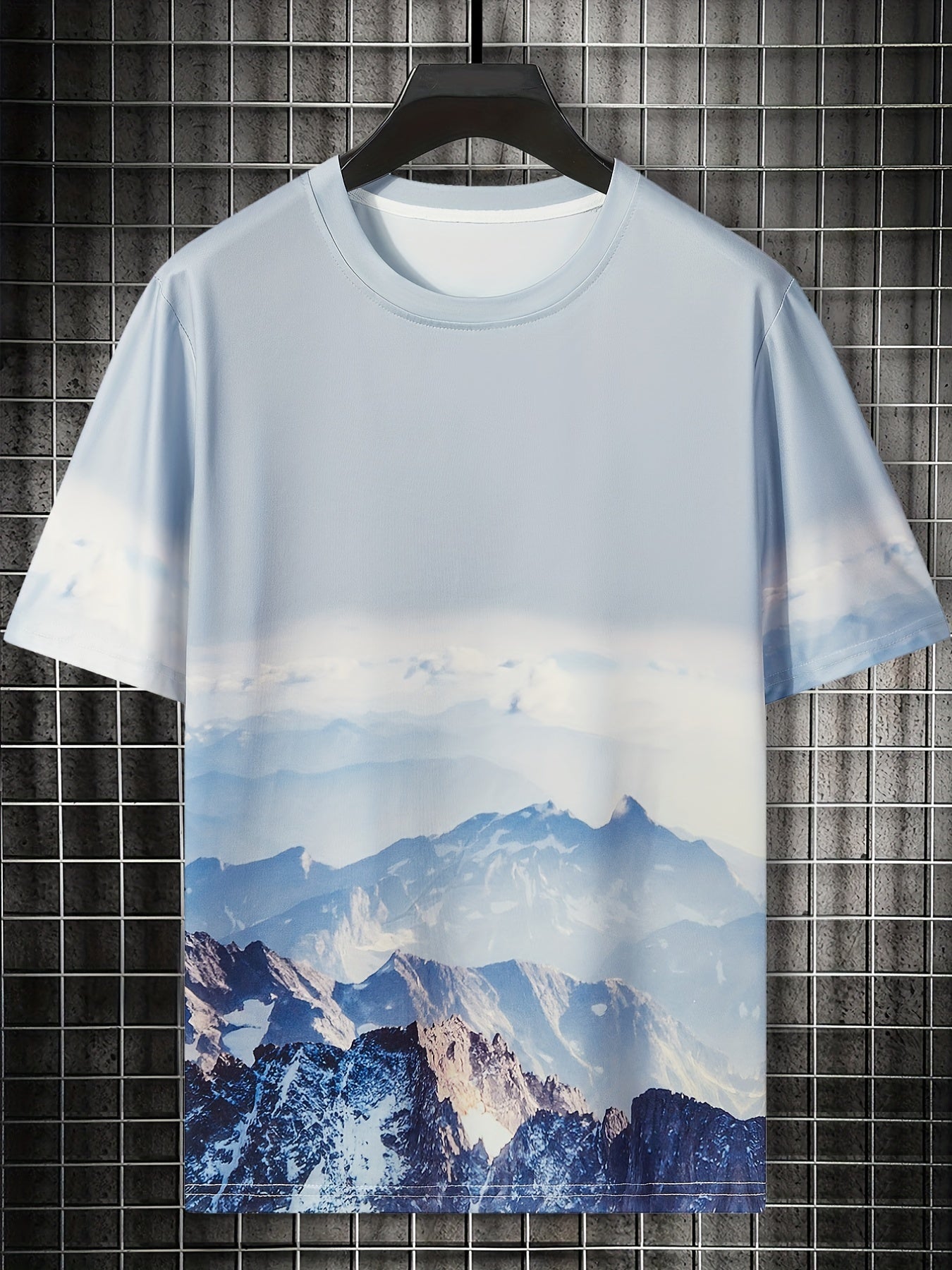 gbolsos   Wash Painting Pattern, Men's Quick-drying T-shirt, Stretch Loose Tees For Running, Gym Training