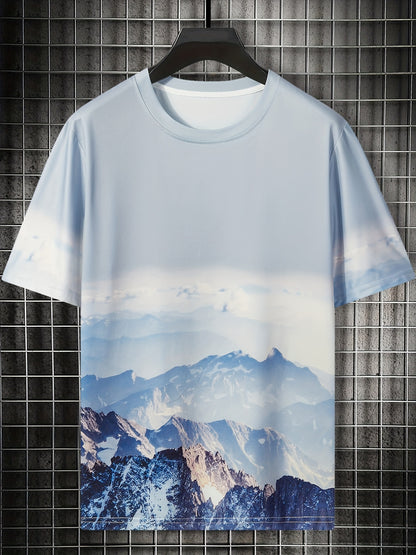 gbolsos   Wash Painting Pattern, Men's Quick-drying T-shirt, Stretch Loose Tees For Running, Gym Training