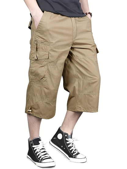 gbolsos Street Style Men's Casual Cargo Capris Jeans With Pocket, Men's Outfits