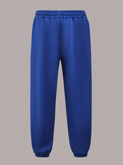 gbolsos Letter Print Drawstring Sweatpants Loose Fit Pants Men's Casual Slightly Stretch Joggers For Men Spring Autumn Running Jogging