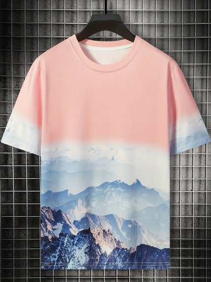 gbolsos   Wash Painting Pattern, Men's Quick-drying T-shirt, Stretch Loose Tees For Running, Gym Training