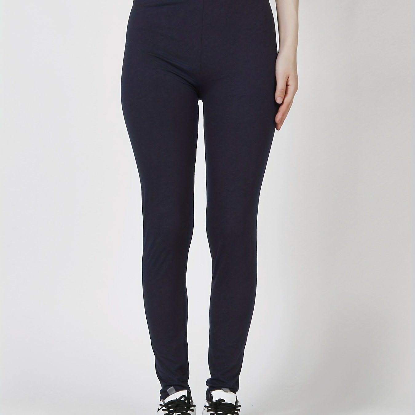 Sexy Solid Simple Leggings, Casual High Waist Elastic Fashion Bottoms Slim Leggings, Women's Clothing
