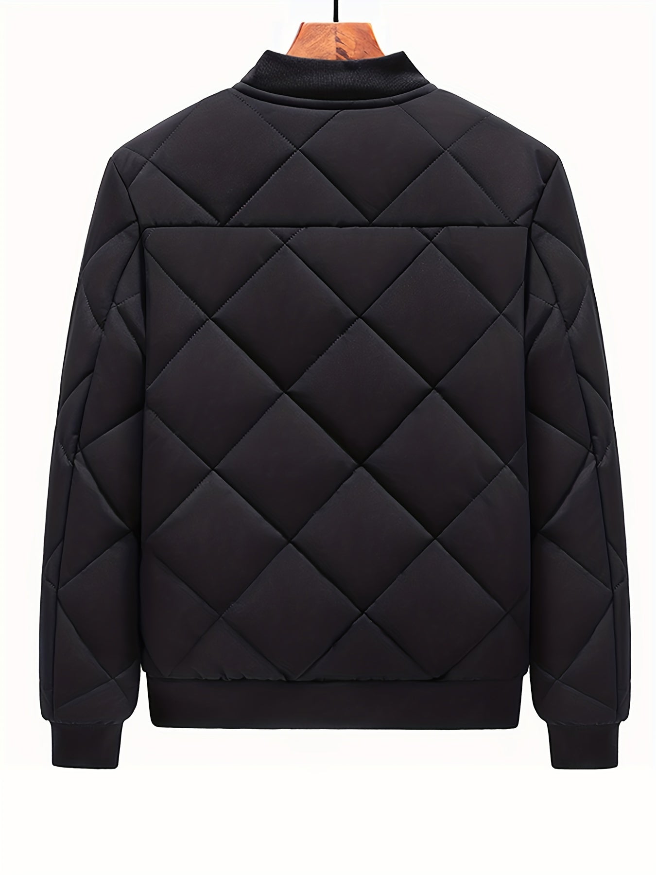 gbolsos  Warm Fleece Thickened Jacket, Men's Casual Baseball Collar Zip Up Jacket Coat For Fall Winter