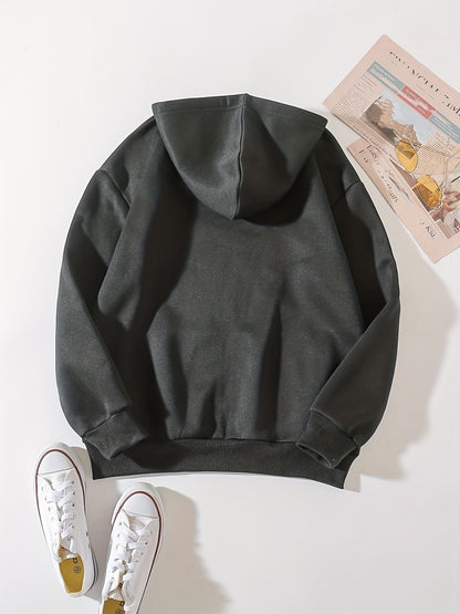 Solid Zip Up Hoodie, Casual Long Sleeve Hoodies Sweatshirt With Pockets, Women's Clothing