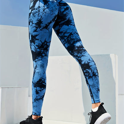 gbolsosRandom Print Leggings, High Waist Sports Casual Leggings, Women's Clothing