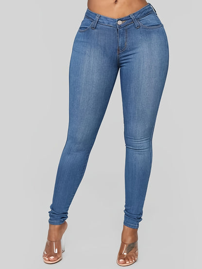 gbolsos  Stretchy Skinny Jeans, High-Rise Slim Fit Jeans, Versatile Pants For Every Day, Women's Clothing & Denim