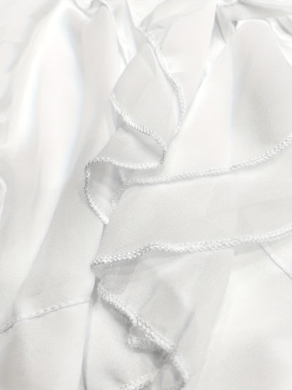gbolsos  Ruffle Layered Blouse, Elegant Tie Front Long Flared Sleeve Blouse, Women's Clothing