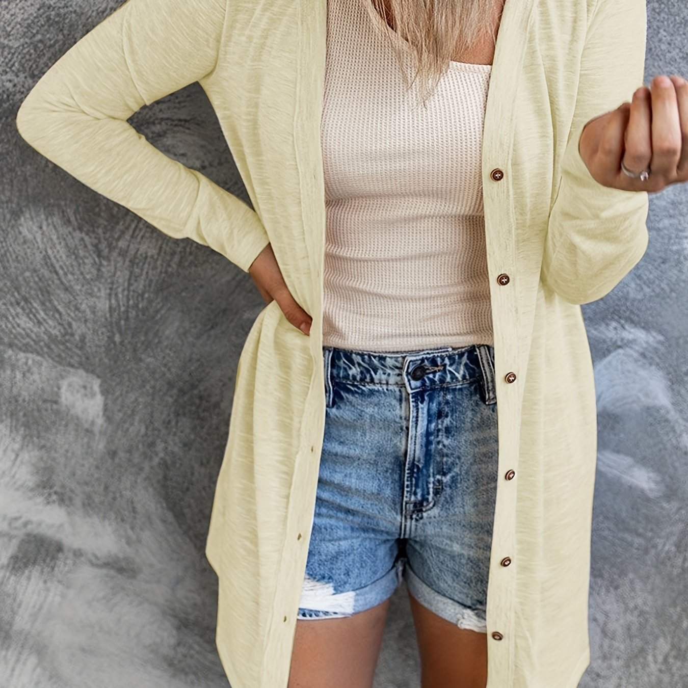 2025 gbolsos  Women's Sheer Long Sleeve Cardigan Fall Button Down Drape Kimono Dusters Lightweight Open Front Cardigan