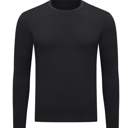 gbolsos  Men's Thermal Underwear Tops Crew Neck Base Layer Long Sleeve Tops Fleece Lining Bottoming Shirts