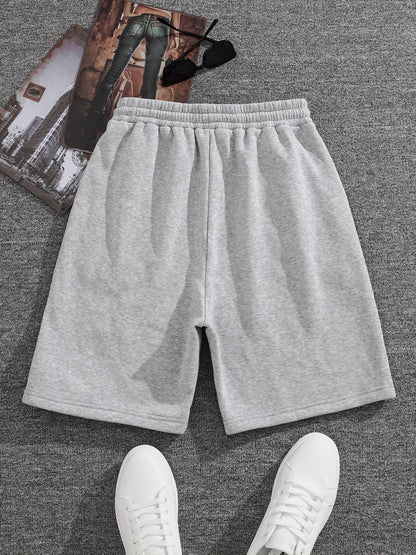 gbolsos   Men's Casual Fleece Drawstrings Shorts For Outdoor Sports, Autumn And Spring
