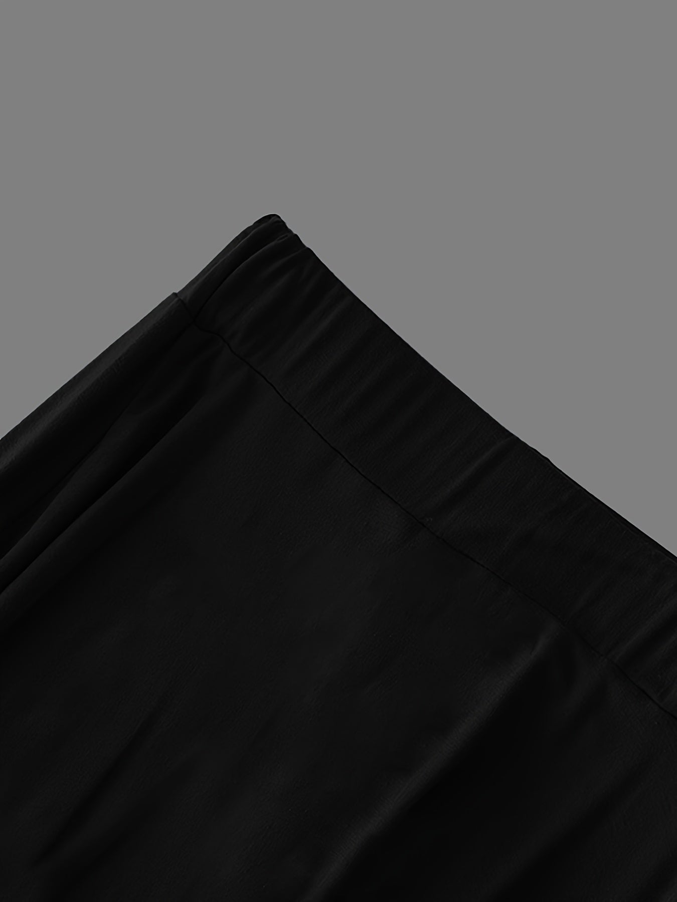 gbolsos  Plus Size Elegant Skirt, Women's Plus Plain Pleated High Rise Stretchy Long Maxi Skirt