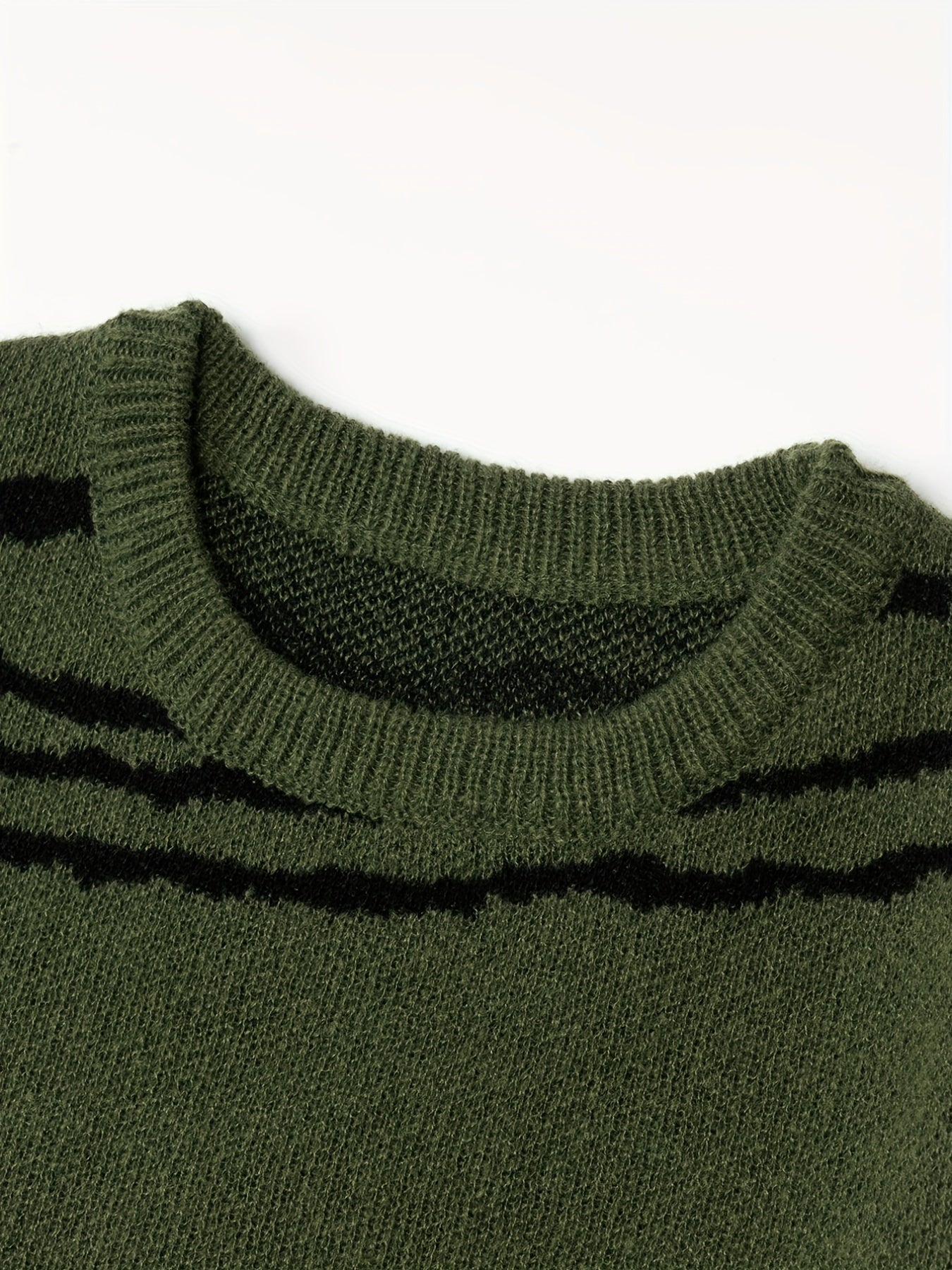 gbolsos  Hot Selling Sweater For Men, Plus Size Men's Zebra Stripe Graphic Print Knit Pullover Sweater For Spring/autumn