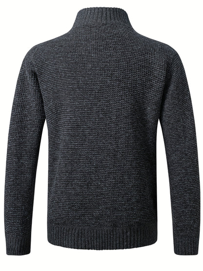 gbolsos  Men's Warm Sweater Casual Jacket, Stand Collar Jacket Coat For Fall Winter