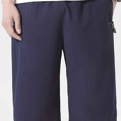 gbolsos  Quick Drying Cool Breathable Active Shorts, Men's Casual Stretch Zipper Pockets Shorts For Summer