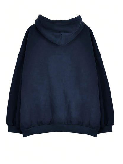 gbolsos  Letter Print Drawstring Hoodie, Casual Long Sleeve Kangaroo Pocket Hoodie Sweatshirt, Women's Clothing