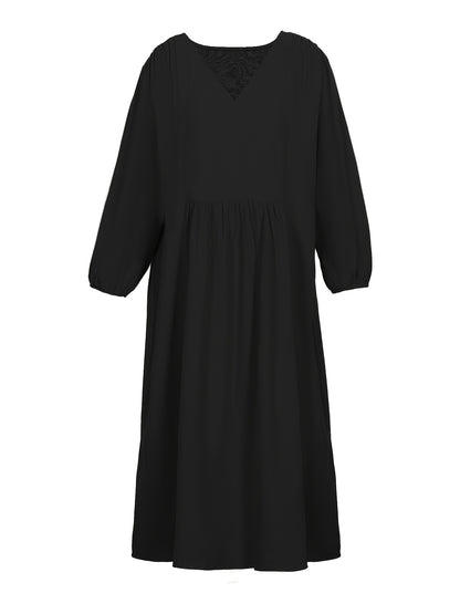 gbolsos  Long Sleeve Loose Dress, V Neck Casual Dress For Spring & Fall, Women's Clothing
