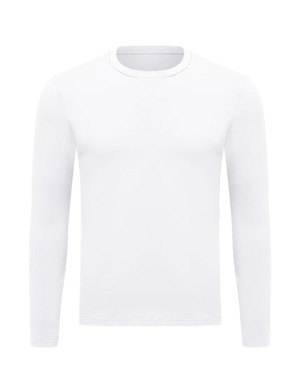 gbolsos  Men's Thermal Underwear Tops Crew Neck Base Layer Long Sleeve Tops Fleece Lining Bottoming Shirts