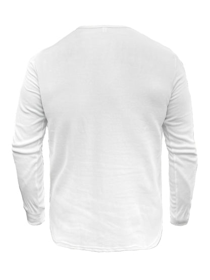 gbolsos  Retro Style Men's Solid Long Sleeve Henry Tee, Men's Casual Comfy Clothing For Spring Fall