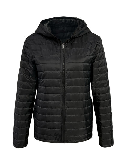 gbolsos  Lightweight Hooded Jacket, Casual Zip Up Long Sleeve Outerwear For Fall & Winter, Women's Clothing