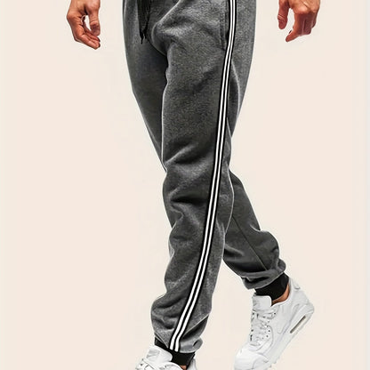 gbolsos Zipper Pocket Joggers, Men's Casual Loose Fit Slightly Stretch Waist Drawstring Pants For The Four Seasons Fitness Cycling