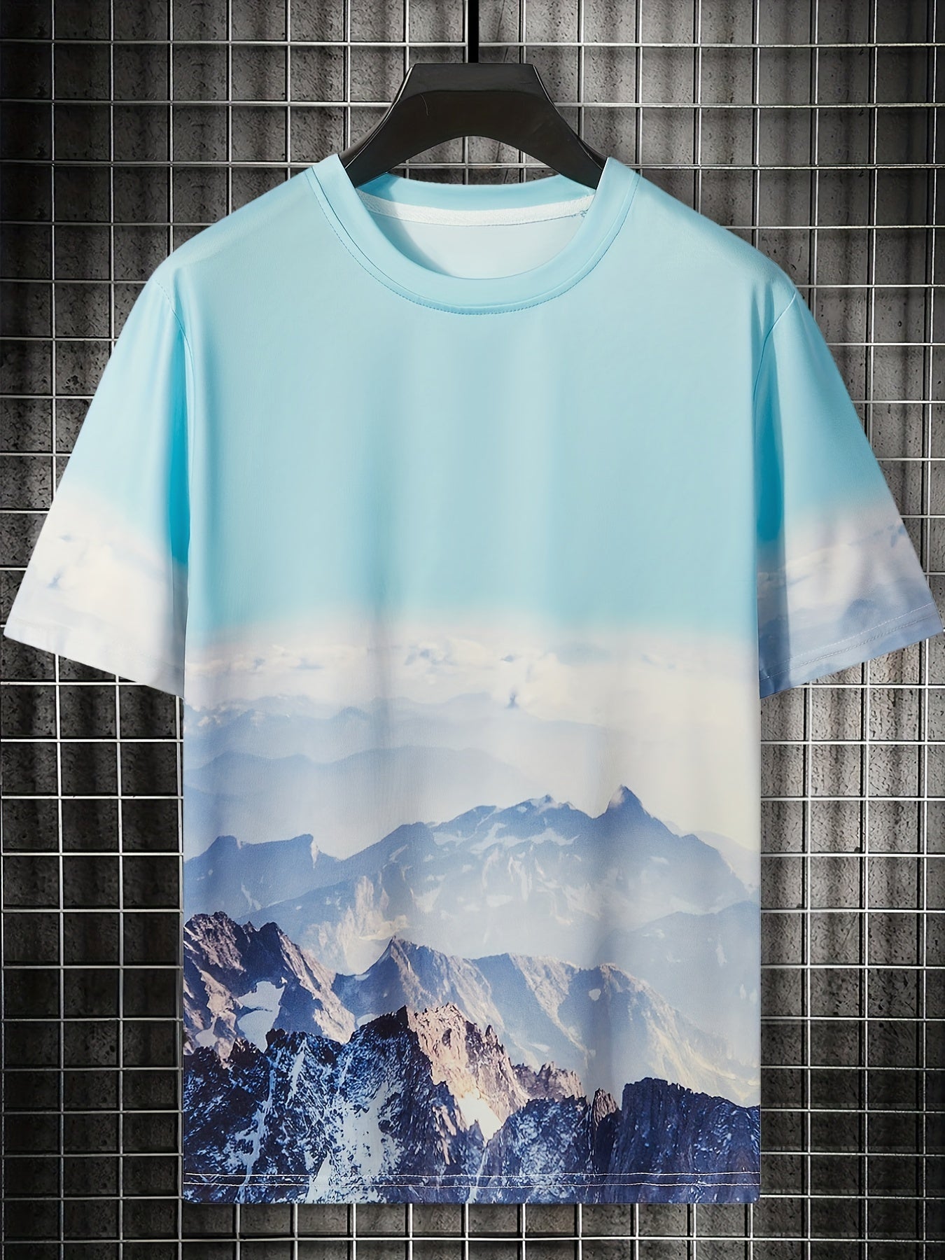 gbolsos   Wash Painting Pattern, Men's Quick-drying T-shirt, Stretch Loose Tees For Running, Gym Training