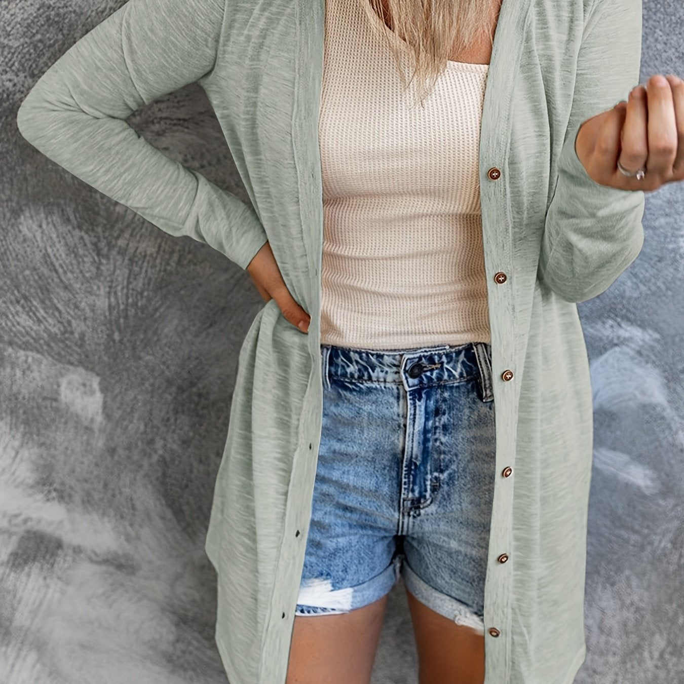 2025 gbolsos  Women's Sheer Long Sleeve Cardigan Fall Button Down Drape Kimono Dusters Lightweight Open Front Cardigan
