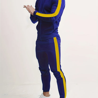 gbolsos  Classic Men's Athletic 2 Piece Tracksuit Set Casual Full-Zip Sweatsuits Long Sleeve Jacket And Jogging Pants Set For Gym Workout Running