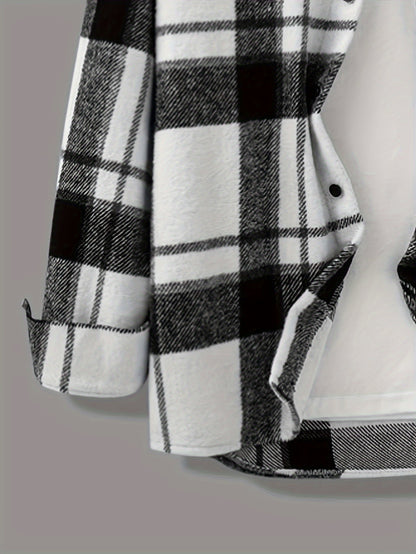 gbolsos  Fashionable And Casual Men's Plaid Cardigan Button Long Sleeve Lapel Jacket, Comfortable And Versatile, Suitable For Dates, Suitable For Autumn And Winter