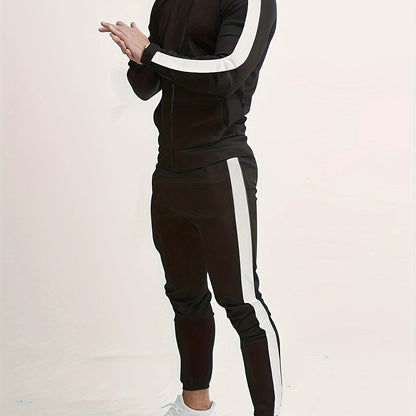 gbolsos  Classic Men's Athletic 2 Piece Tracksuit Set Casual Full-Zip Sweatsuits Long Sleeve Jacket And Jogging Pants Set For Gym Workout Running