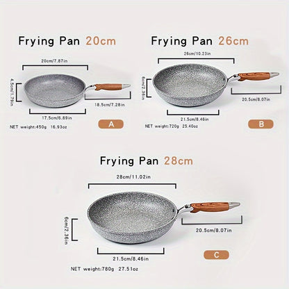 1pc Premium Maifan Stone Non-Stick Flat Bottom Frying Pan - Multi-Purpose Cooking Pot for Milk, Soup, and Household Use - Electromagnetic Stove Universal, Durable, Easy to Clean, and Heat-Resistant