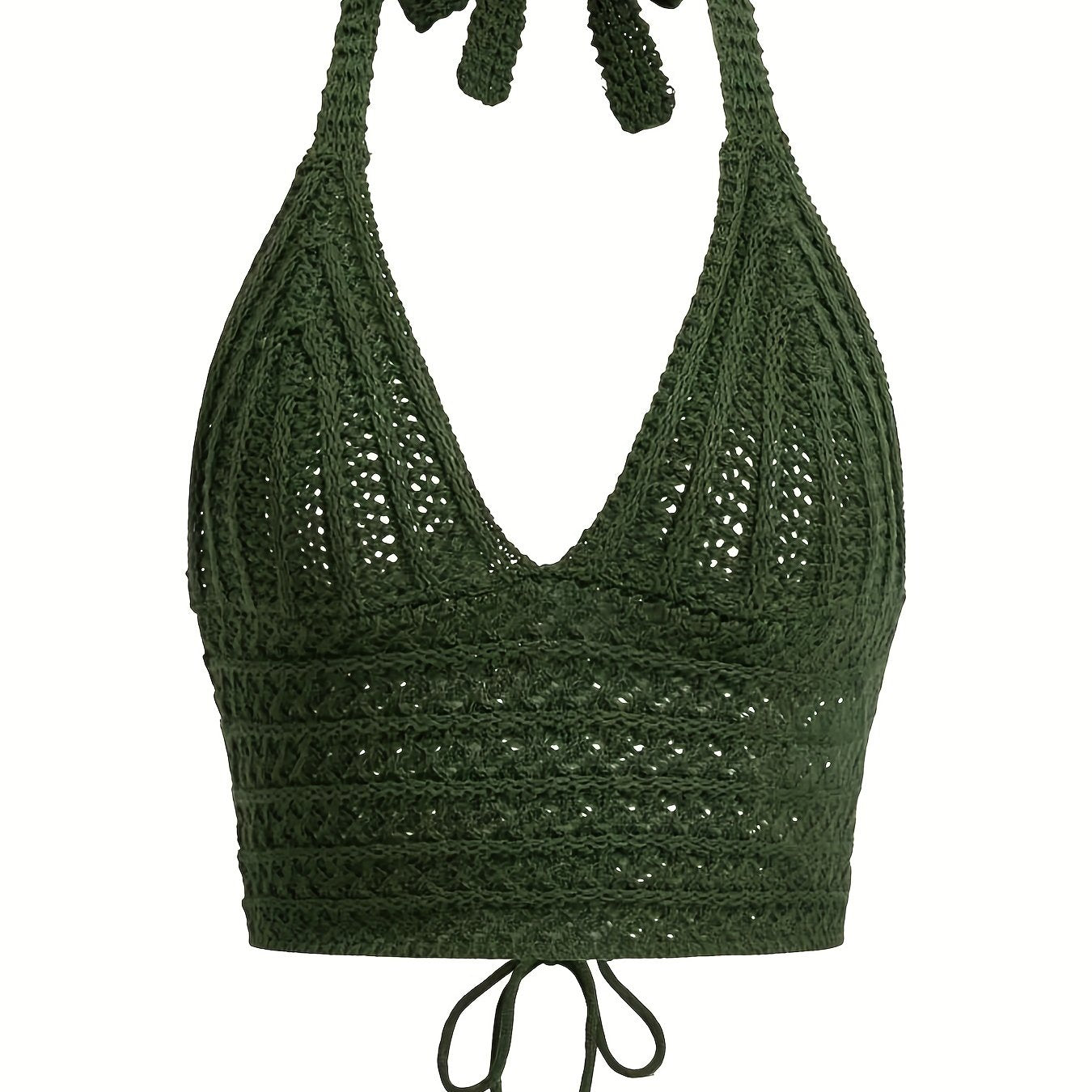 gbolsos   Y2K Crop Sweater Bralette, Halter Neck Casual Sweater, Women's Clothing