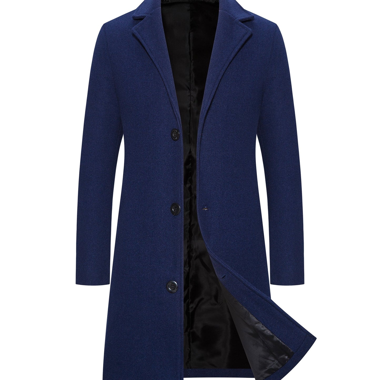 gbolsos  New Men's Mid-length Woolen Single Breasted Trench Coat Jacket
