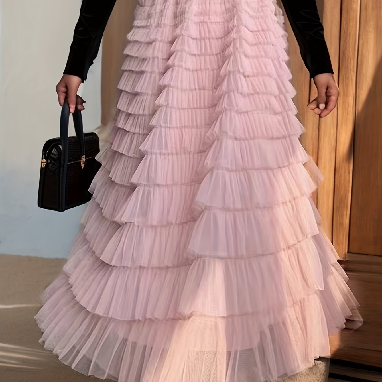 Multilayer Ruffles Tulle Skirt, Casual Fluffy Skirt For Spring & Summer, Women's Clothing