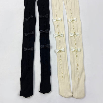 Gbolsos Lolita Goth Lace Stockings Women Harajuku Tights Elastic High Waist Pantyhose Hollow Sexy Leggings with Bowknot 90s