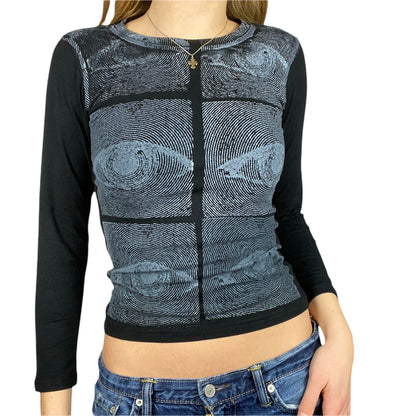 Gbolsos Women Eyes Pattern Printing Slim Vest Tops Summer Casual Ladies Round Collar Sleeveless Camisole Tops