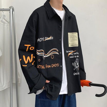 Vintage letters graffiti jacket large size men women cec preppy coat shirts trend punk oversize ruffian handsome varsity jacket