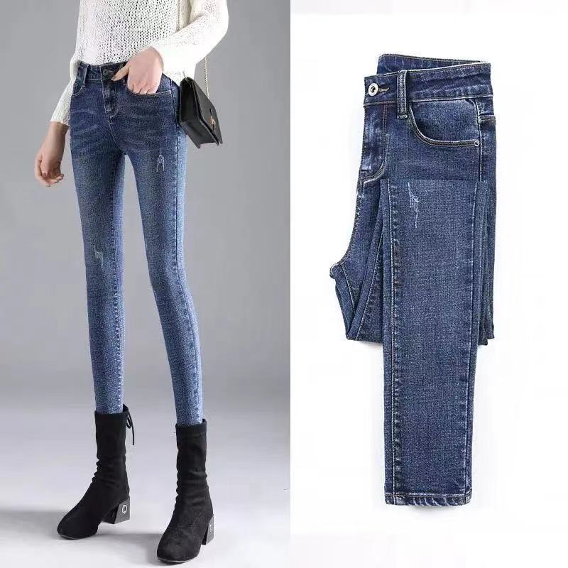 Gbolsos New Women Jeans Autumn Elastic Pencil Trousers High Waist Ladies Tight Clothing Slim Fit Casual Skinny Denim Pants Women